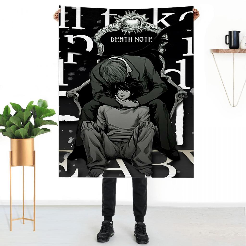 L Death Note Kniedecke Sofa Decken Haus und Dekoration Überwurf Bett Benutzerdefiniert Anime Flauschig Weich Luxus Überwürfe Kinder Süß