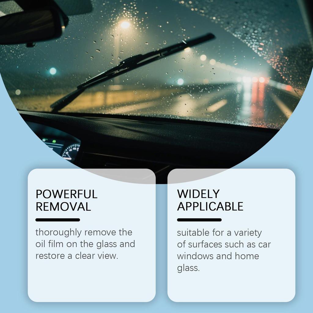 Homonth Car Glass Polishing Paste, Car Glass Film Coating Deep Cleaning and Stain Removal, Clear Water-Repellent Oil Film Cleaning Paste 1 set