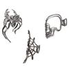 Gotische Silber Schwarz Spinnennetz Skelett Totenkopf Haarspangen für Damen und Mädchen Dickes Dünnes Haar 3er Pack