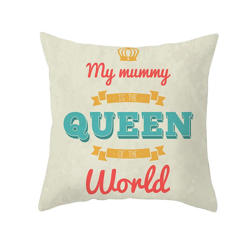 Mother's Day Pillow Peach Skin Printed Pillow Cover Sofa Cushion Cover Car Cushion Cover Home Decoration