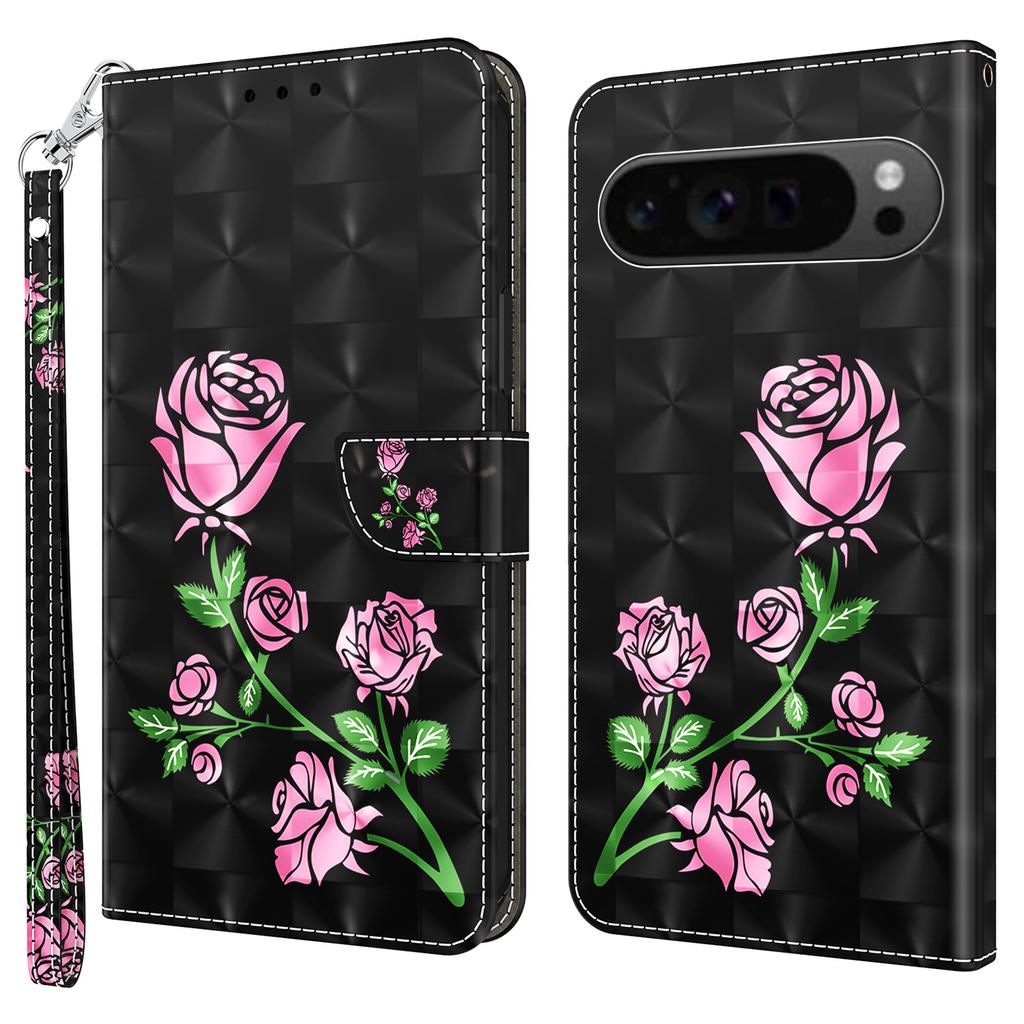 For Google Pixel 9/Pixel 9 Pro Case Pattern Printing Phone Leather Cover with Wallet Card Slots