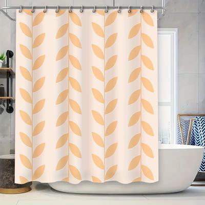 Modern Decorative Shower Curtain with Leaves Pattern for Bathroom Waterproof Protection Soft Fabric Material In Multiple Colors