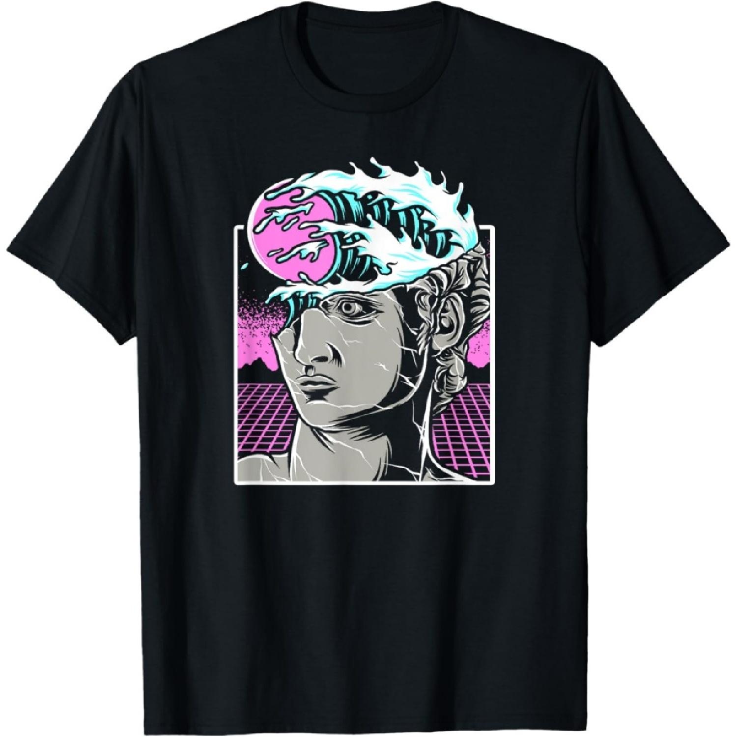 

Vaporwave David Statue Michelangelo Sculpture Art 80s T-Shirt XXXXXL чорний