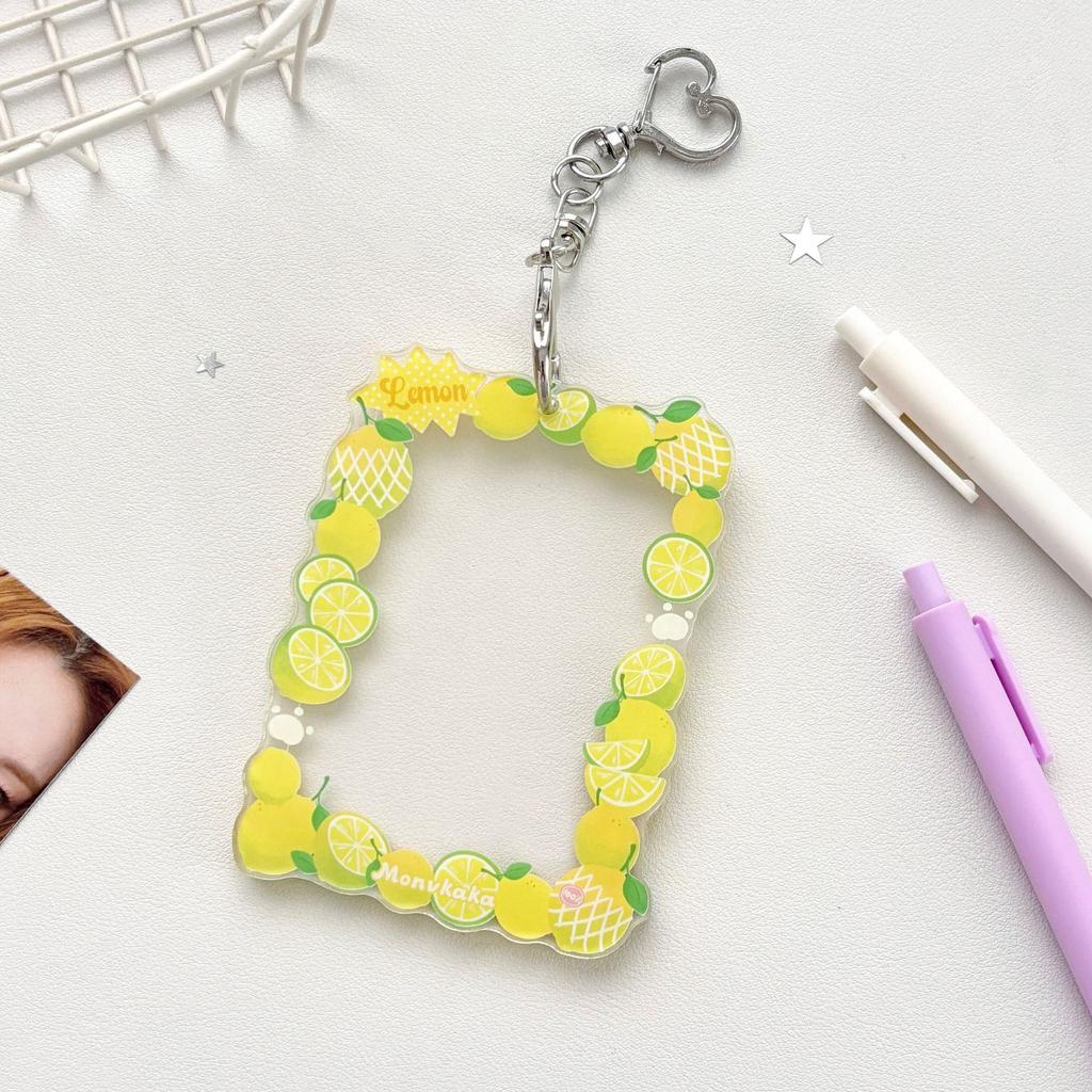 Fruit Card Holder Protective Acrylic Card Holder Card Holder Pendant Creative For Idol Photos Transportation Cards Gifts