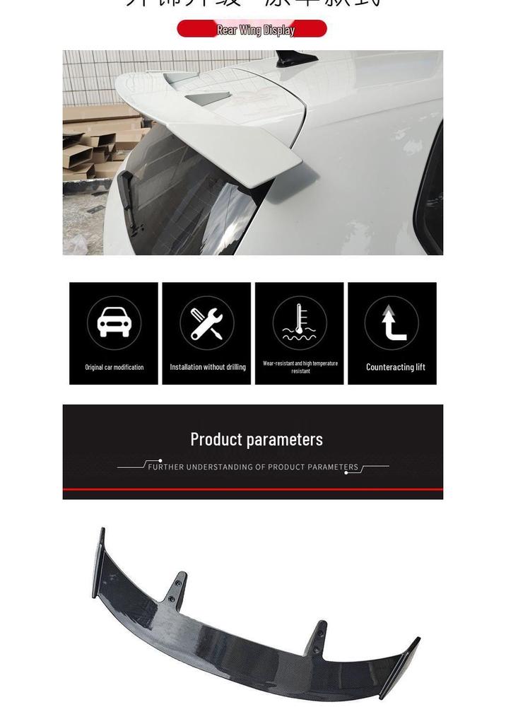 Volkswagen Golf 8 Pro R-Line Rear Roof Spoiler - No-Drill Installation