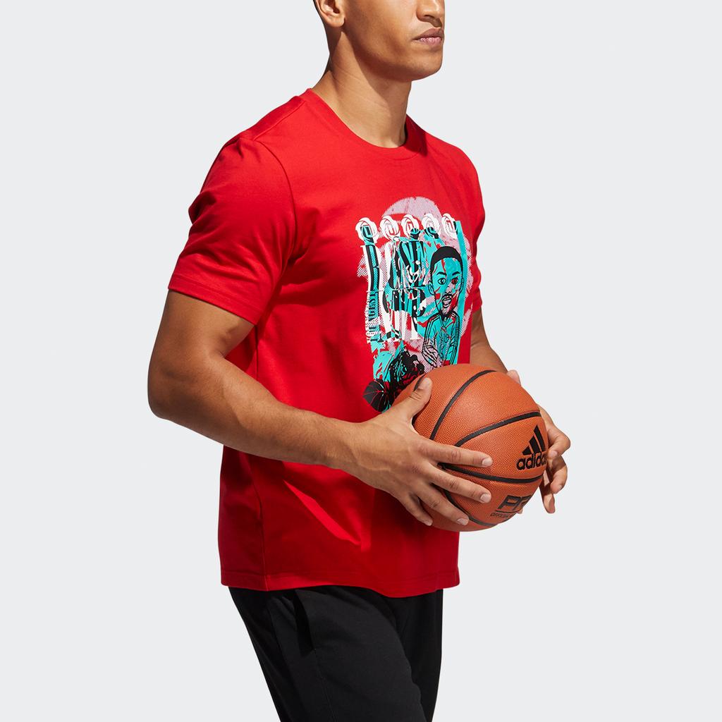Adidas Rose Avatar Mvp Cartoon Basketball Casual Short-Sleeve T-Shirt Men Tops Crimson GP3441