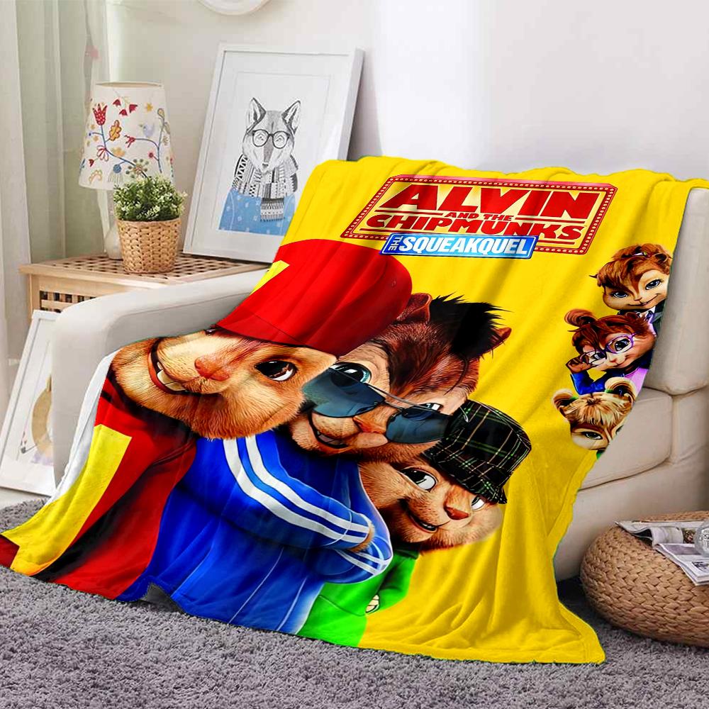 1Pc Alvin Chipmunks Squeakquel Blanket Soft And Comfortable Casual Warm Camping Travel Christmas Halloween Xmas Gift M924496