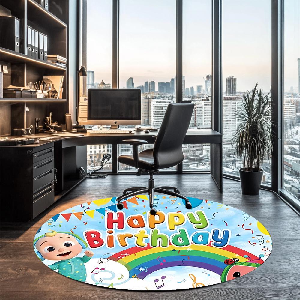 CoComelon Printed Round Rug Carpet Chair Rug Area Rug Entryway Doormats,for Office Chair Living Room Bedroom Kitchen Room.