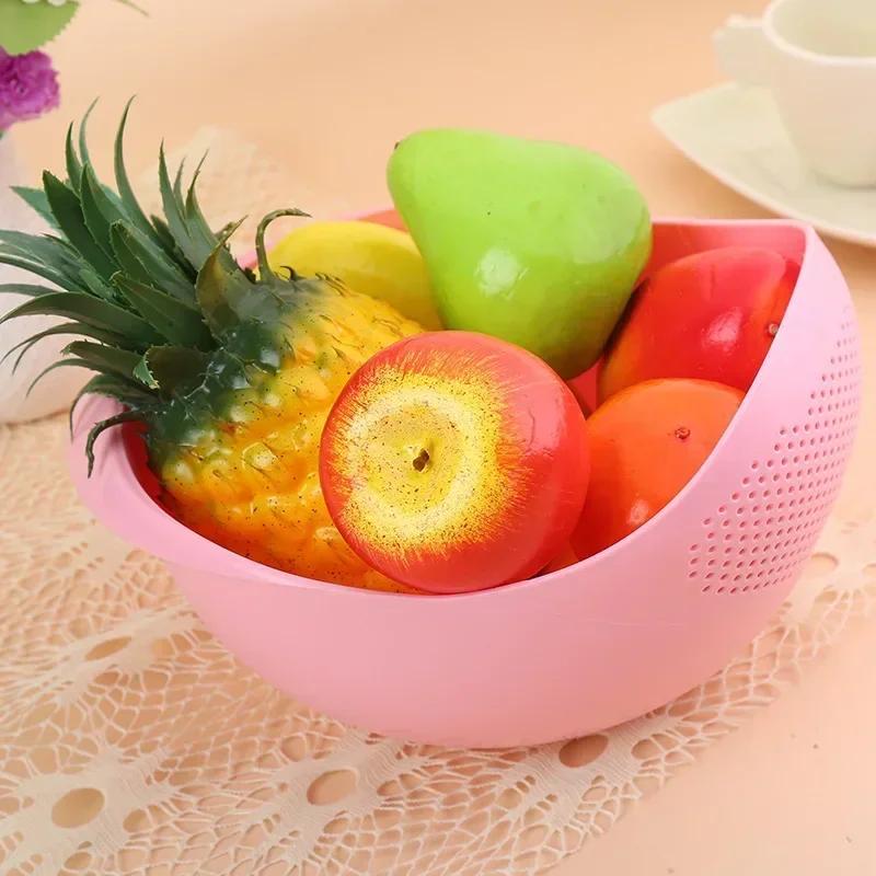 Food Grade Plastic Drainer Rice Beans Peas Washing Filter Strainer Basket Sieve Kitchen Accessories Kitchentool Cleaning Gadget