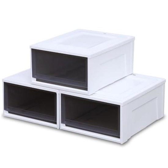 Iris Ohyama Storage Case Black Color 3-Piece Set Drawer Closet High Cost Performance Seasonal Change Walk-in Costume Chest Made Japan Width 39 Depth