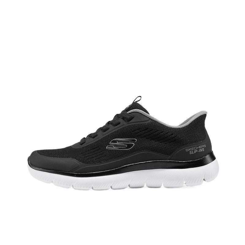 Skechers Sport Mens Fashion Comfortable Trendy Minimalist Low-Top Casual Shoes Men sneaker Black 233047-BKW 39.5