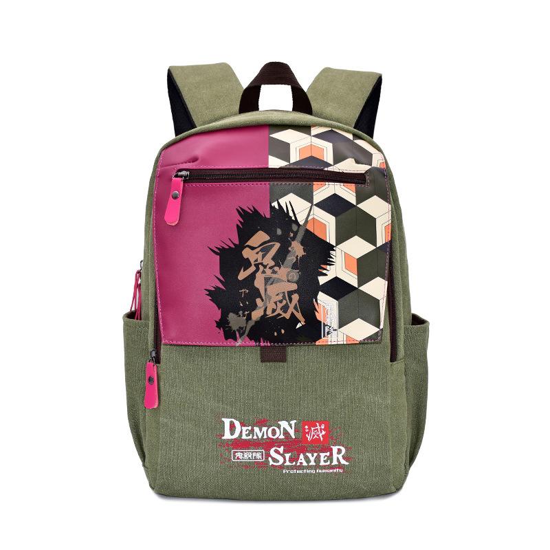 Japan cartoon comics Demon Slayer Large Capacity Backpack Stylish Canvas Schoolbag for Students 0024