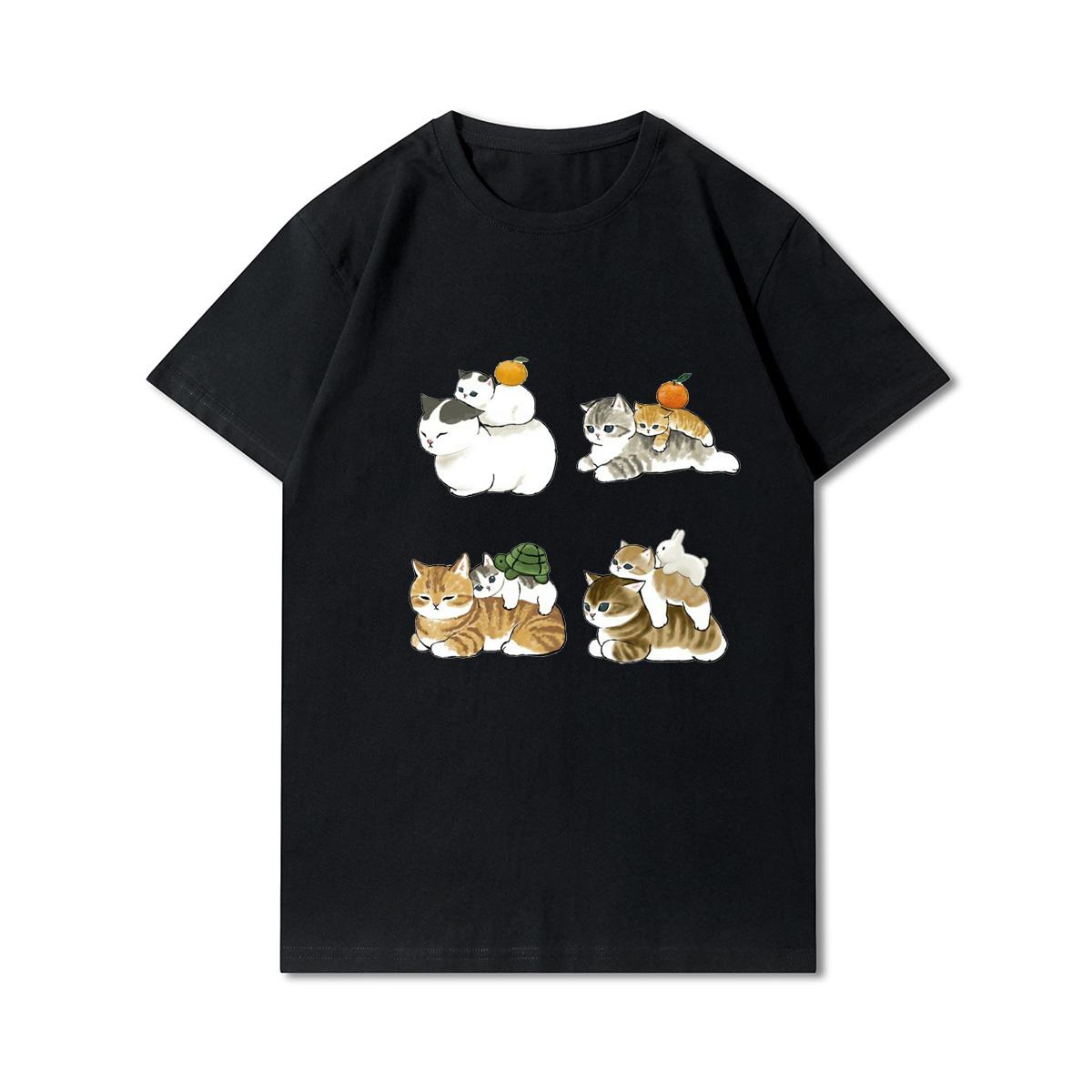 Женские футболки с принтом кошек и акул больших размеров — фото 3