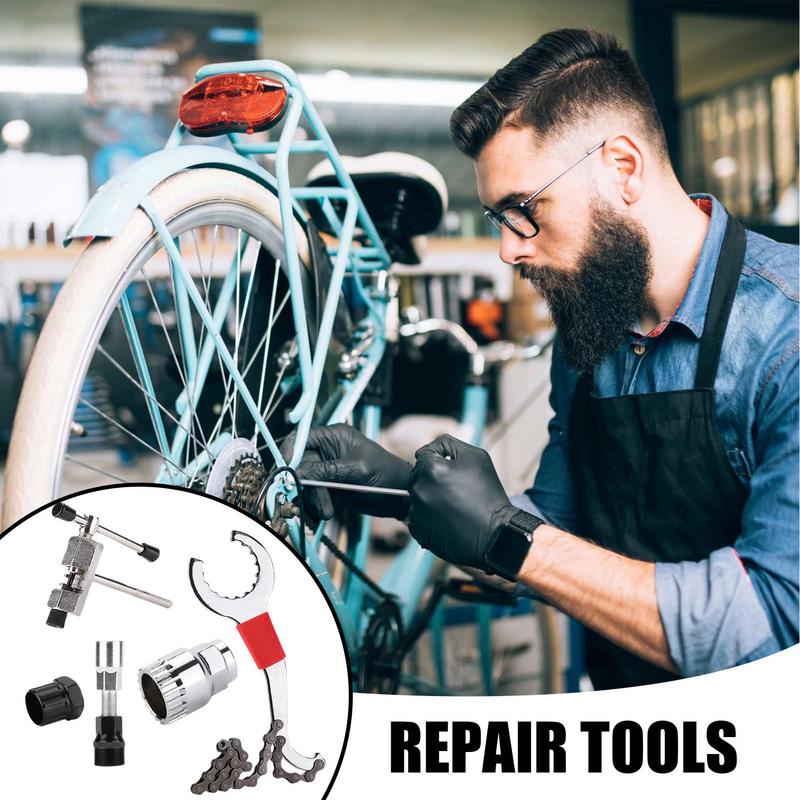 

Mountain Bike Tool Kit Integrated Portable Tire Repair Kit Multi-functional Cycling Maintenance Tool Set Tail Hook Wrench For красный
