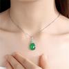 Elegant Silver Necklace with Green Chalcedony Swan Pendant - Perfect Mother's Day Gift for Women