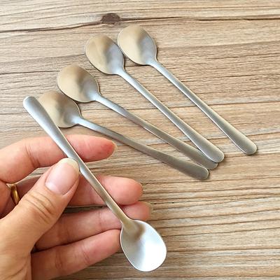 Stainless Steel Coffee Spoon Tableware Household Seasoning Spoon Creative Short Round Dessert Spoon Mixing Spoon