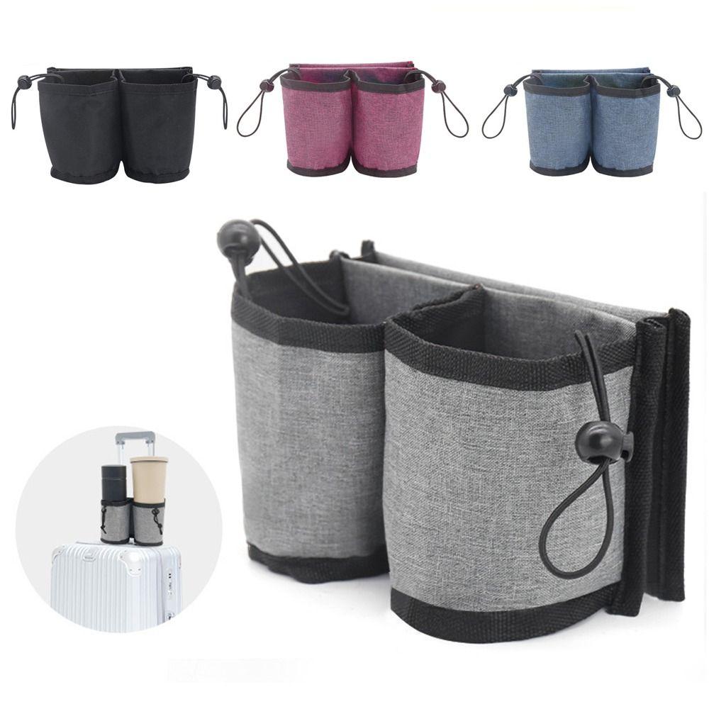 With Zippered Pocket Luggage Travel Cup Organizer Oxford Cup Accessories  Fits Most Roll-On Handles