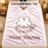 Flannel BlanketMiffy Custom Name Text Personalized Soft Warm Throw Blanket Home Decor Gift