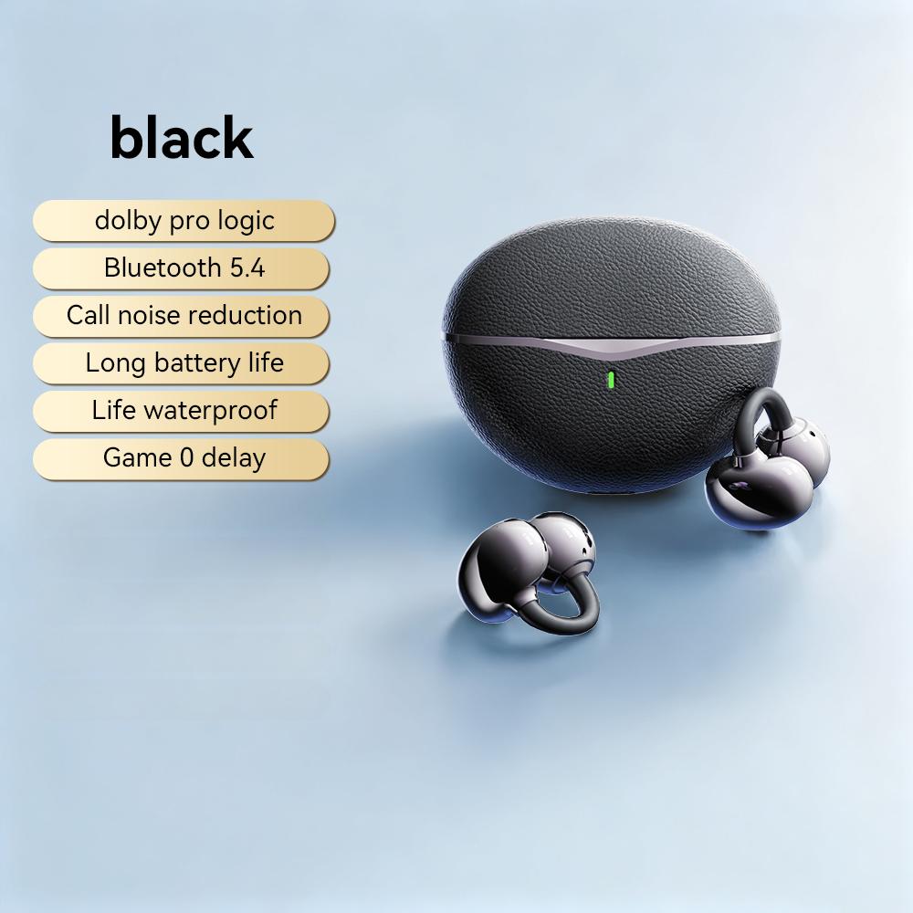 Xiaomi Electroplate Clip Ear Type Bluetooth Earphone Wireless Earplugs Fone De Ouvido Noise Reduction High Sound Leather Grain With Mic