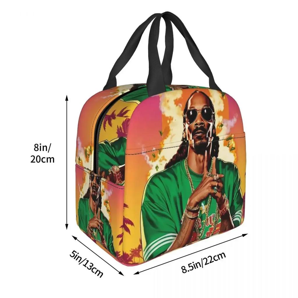 American Music Rapper Snoop Dogg Insulated Lunch Bag for Kids School Cooler Thermal Food Box Tote Portable Lunch Boxes Container