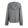 Women's Hooded Jacket with Solid Color Knitted Cardigan Drawstring