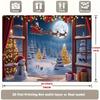 2D Christmas Party Backdrop, Window Scene & Santa's Sleigh Photography Background