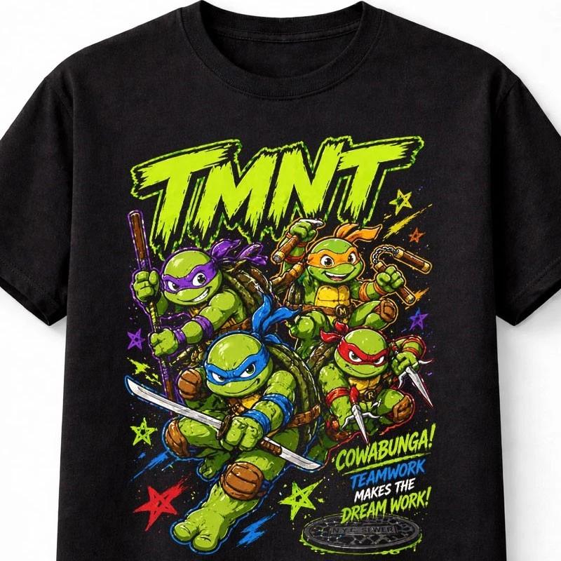 TMNT Ninja Turtles Cowabunga Teamwork Cartoon Unisex TShirt S
