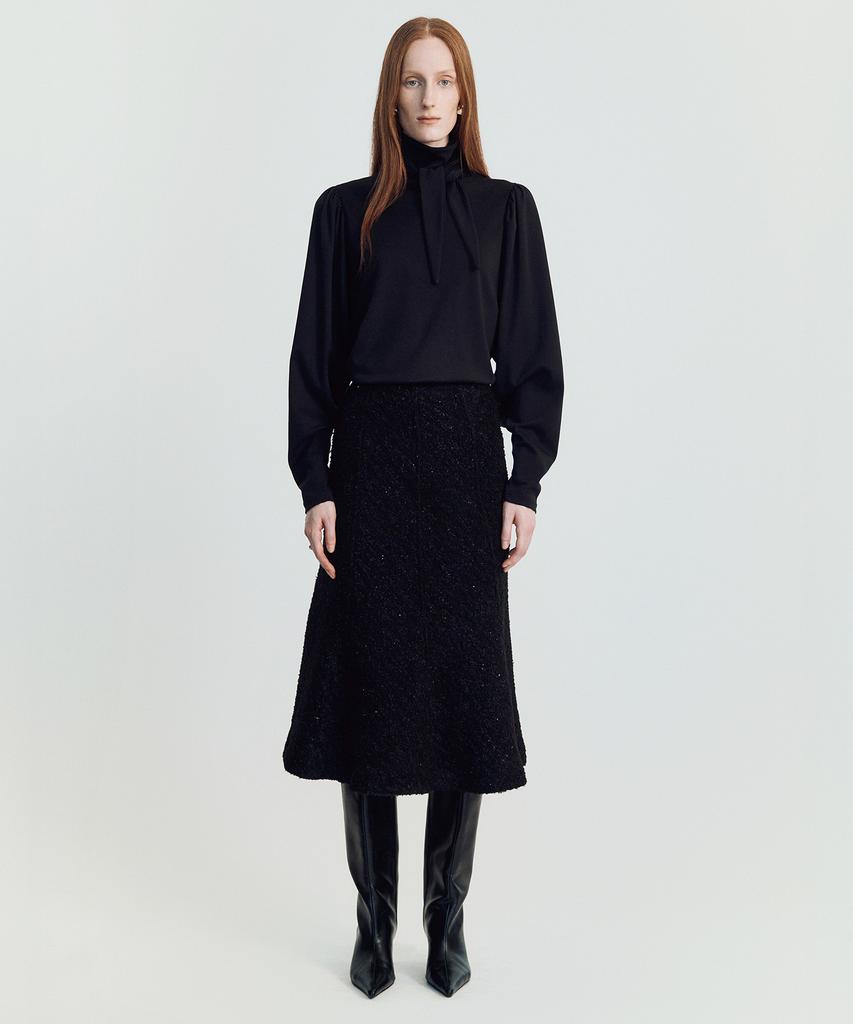 Meibeoyu Soline Tweed Skirt _ Black