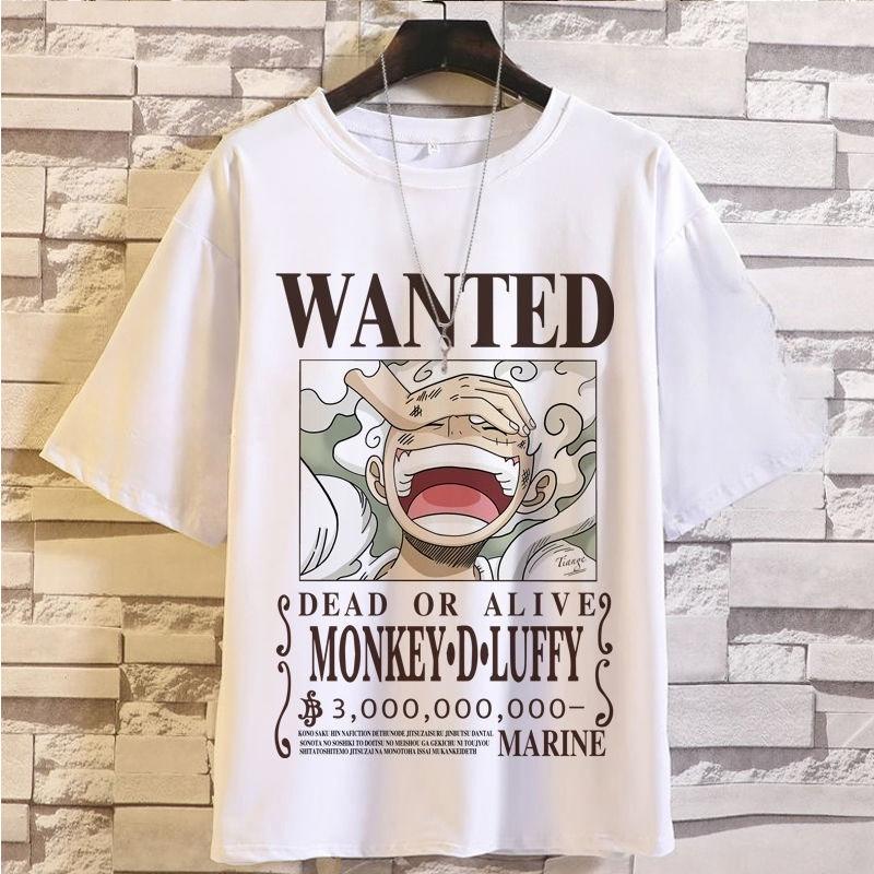 

One Piece Monkey D Luffy Cotton TShirt Streetwear Hip Hop Harajuku Anime Unisexga Style Summer Unisex Women Tshirt S