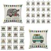 Ornate Happy Campers Sofa Throw Cushion Cover Ideal For Home Dcor