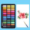 Professionelles Aquarellfarben-Set 24/36 Farben Pigment für Aquarellmalerei Mit Pinsel & Aquarellpapier Malset
