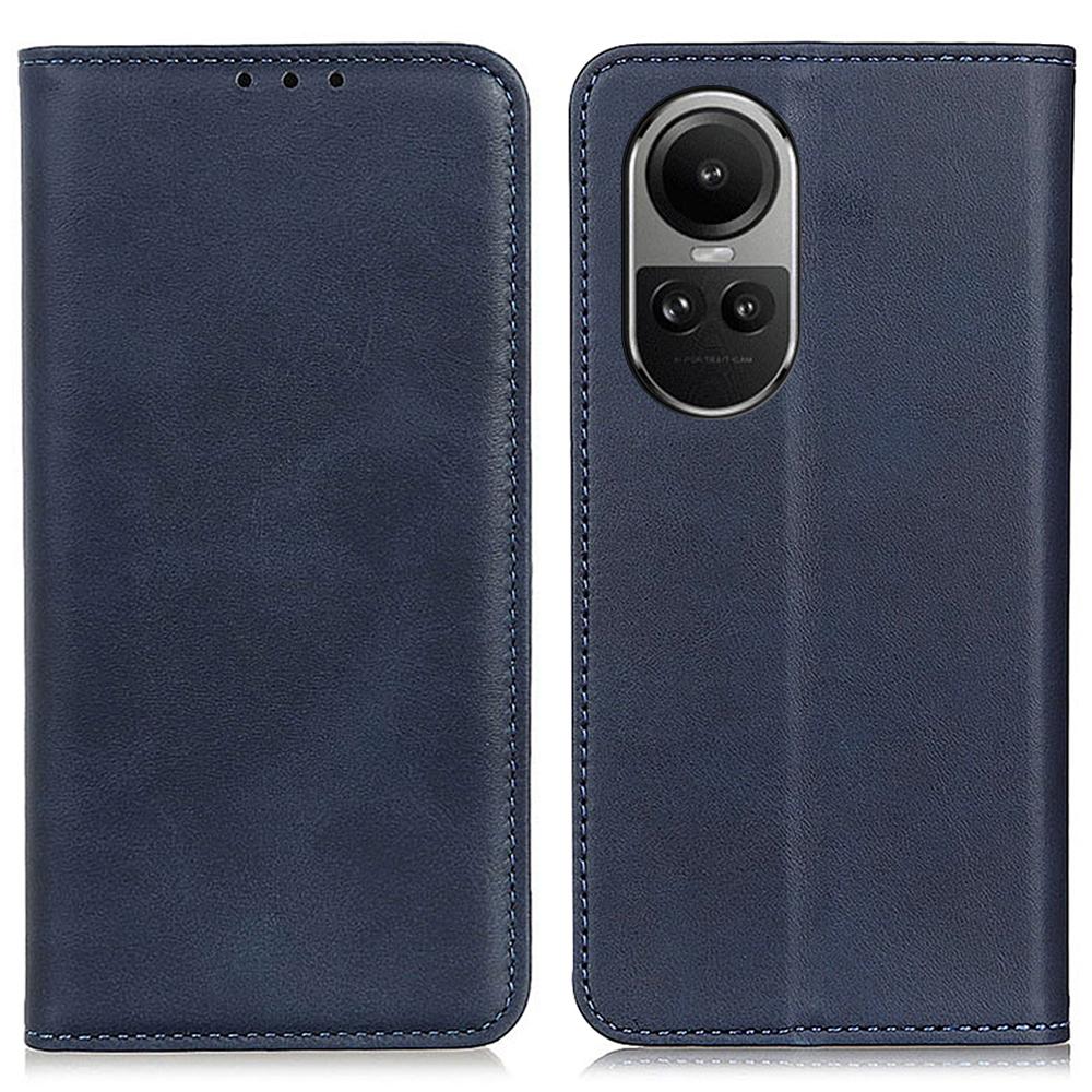 

Для Oppo Reno10 Pro 5G (Глобальный)/Reno10 5G (Глобальный) Чехол из спилковой кожи с магнитной застежкой, подставкой и кошельком, чехол-книжка для телефона Blue