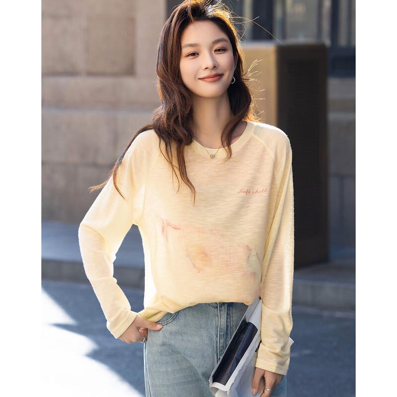 Demana Women's Printed Long Sleeve Round Neck T-Shirt
