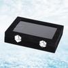 Composite Board Lint Jewelry Rings Storage Box Display Case Holder Organizer Black