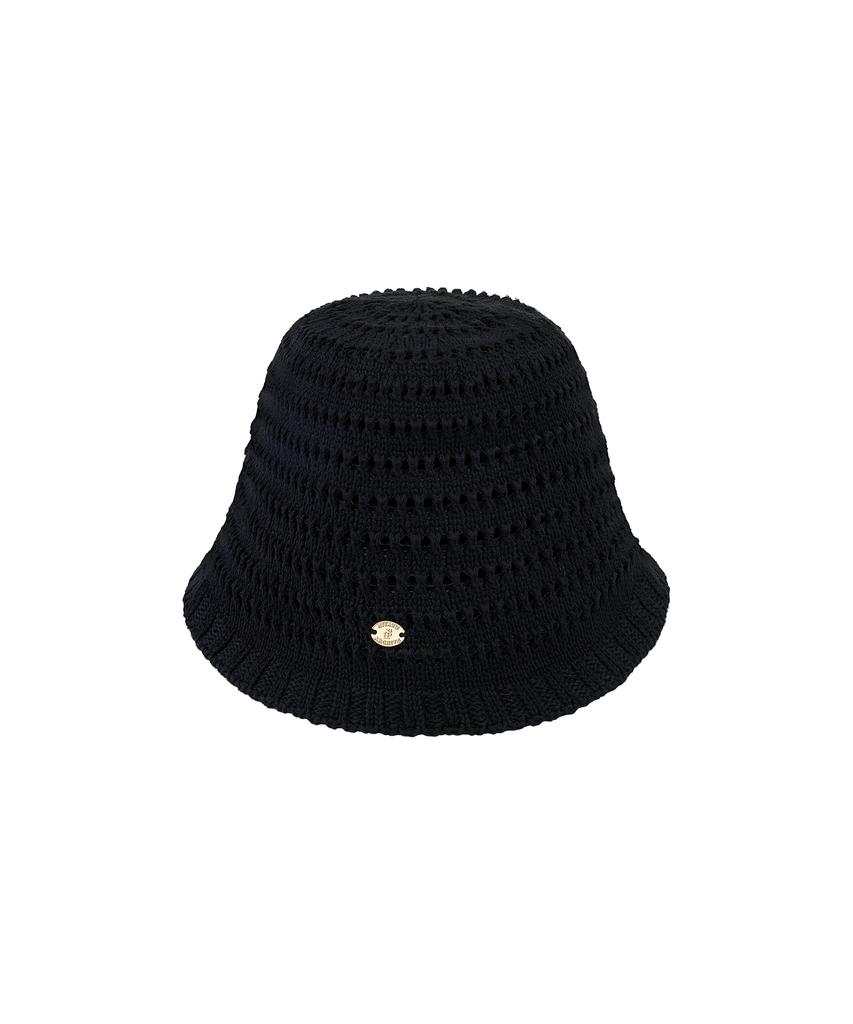 Siyajyu Siac3129 Punched Knit Bucket Hat_Black