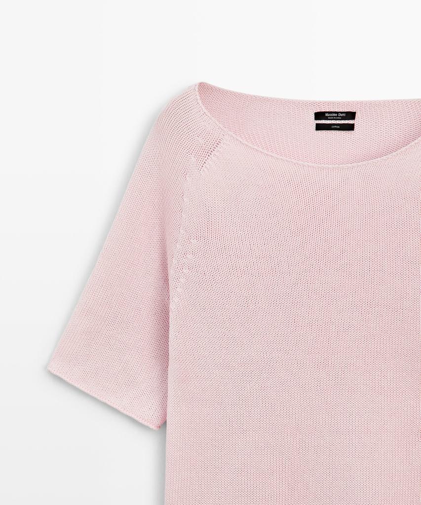 Masimodutti 100% Cotton Boat Neck Knit Sweater