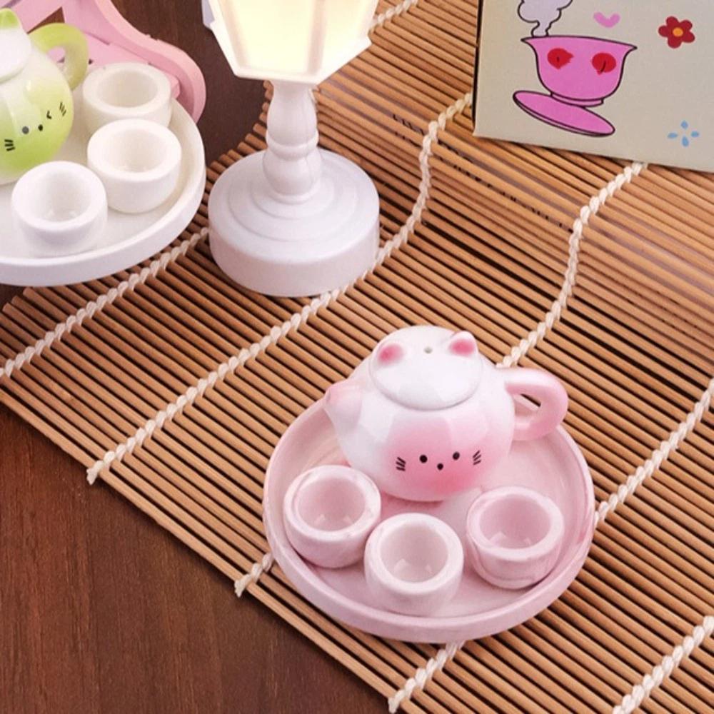 Chinese Style Milk Tea Lid Accessories Exquisite Ceramic Cat Ear Pot  Hotel