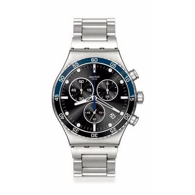 Swatch Nové hodinky Irony Chrono Dark YVS507G, Modré, Šedé,
