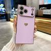 Fashion Plating Glossy Silicone Heart-Shaped Case For IPhone 17 Pro Max Air 16 15 14 13 12 11 Plus Shockproof Bumper Back Cover