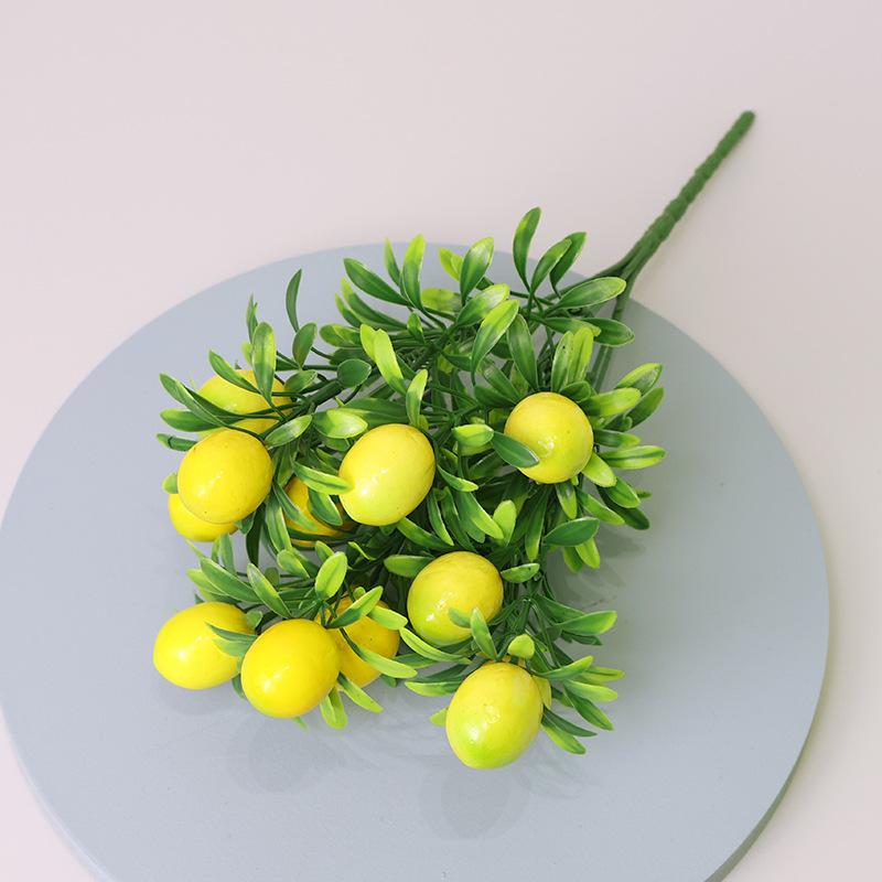 

1Pcs Lemon Artificial Branches Bouquet Flower Arrangement Fake Fruit Plastic Lifelike Fruits Strawberry Vase Filling Decoration 1 PCS лимон