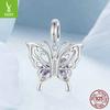 Vintage Hollow Butterfly Diy Pendant Accessories, Purple Love S925 Sterling Silver Bracelet Beaded