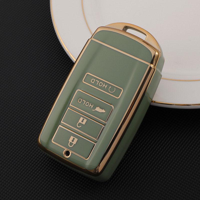 

Acura Honda Key Case: Stylish Gold Edge TPU Soft Rubber Protective Shell Cover