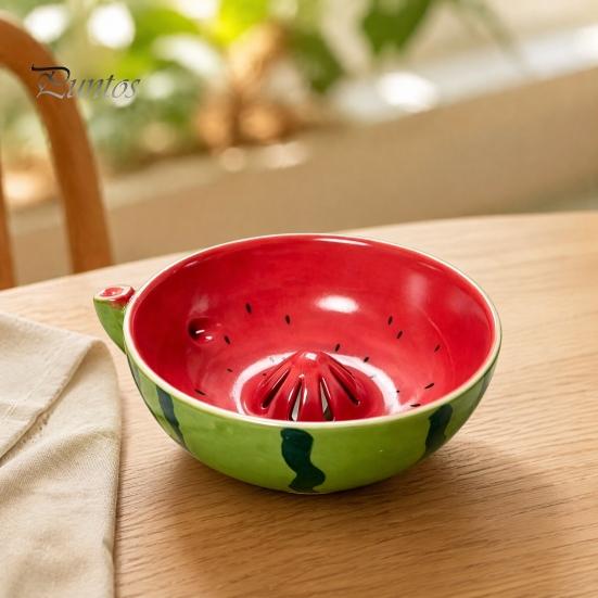Küchengerät für frisches Obst und Gemüse Beeren-Waschschale, Erhöhtes Mittleres Abflussloch Obst-Spül-Keramik-Servierschale Trauben Selbst-Drehendes Sieb
