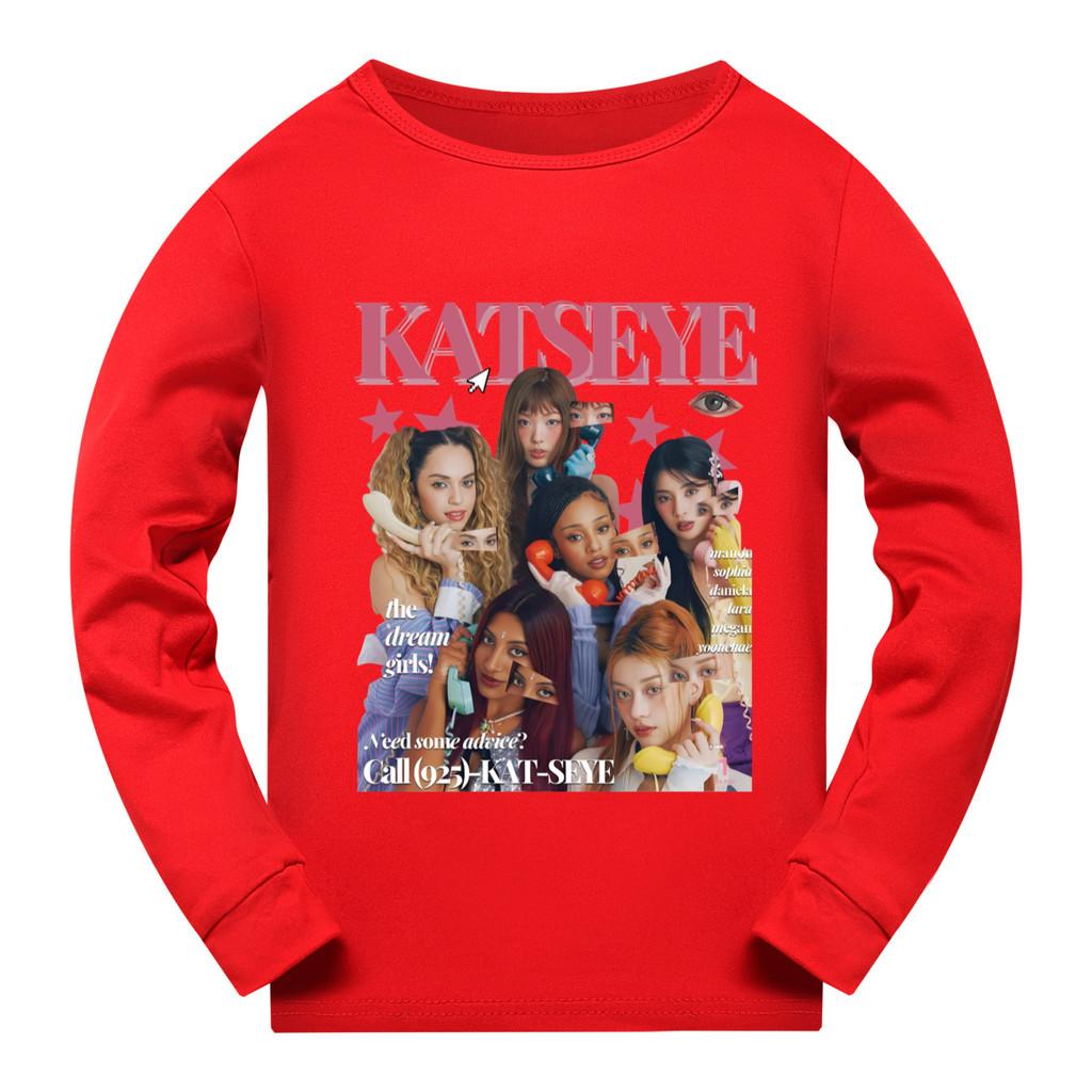 5303 Kids Girls KATSEYE Print Long Sleeves Regular T-Shirt