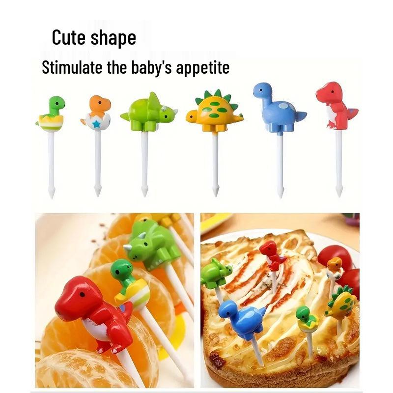 Kids Cute Animal Fruit Fork Set - Plastic Cartoon Skewers