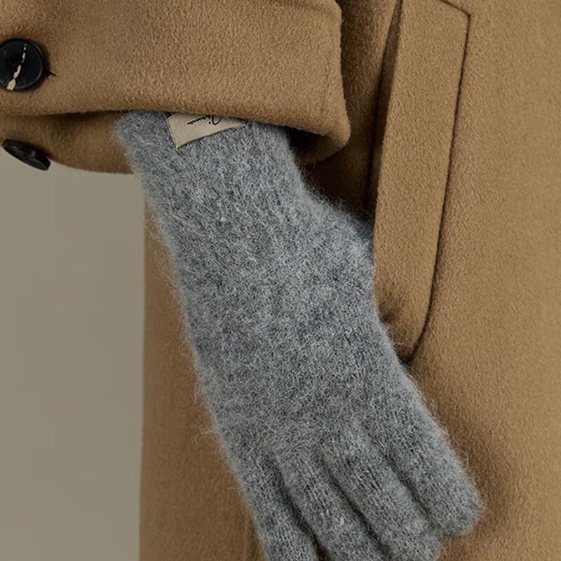 JIUMU Women's Winter Alpaca Wool Blend Knitted Gloves