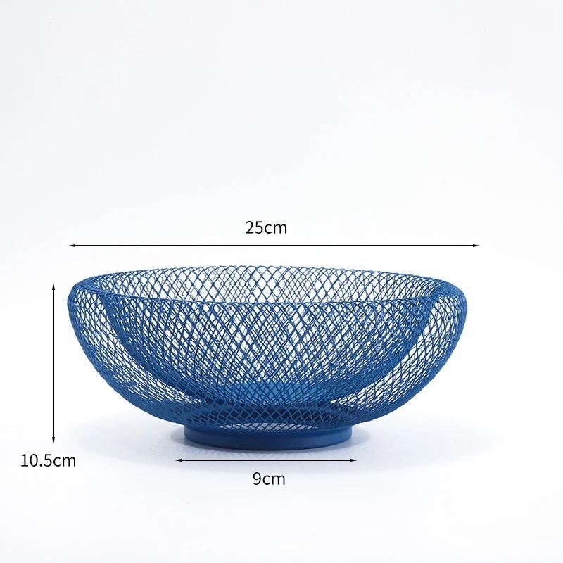 Iron Fruit Basket Modern Minimal Metal Snack Tray Coffee Table Centerpiece For Living Room Couples Christmas Gift