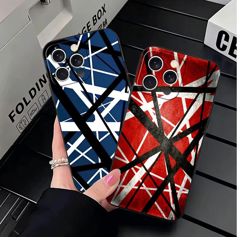Eddie Van Halen Graphic Guitar Soft Phone Case for iPhone 16 16E 17 Air 15 Pro Max 14 Plus 13 Mini 11 12 7 Black Cover Back Shel