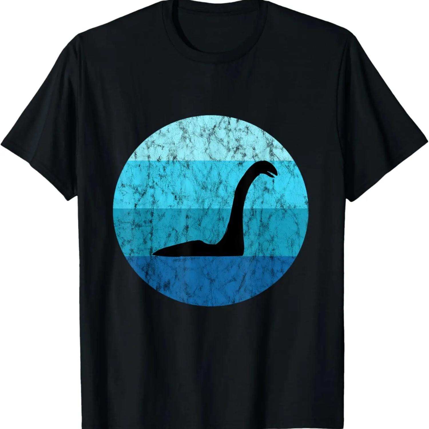 Nessie Retro Vintage Ocean Scotland Loch Ness Lake Monster T-Shirt S чёрный
