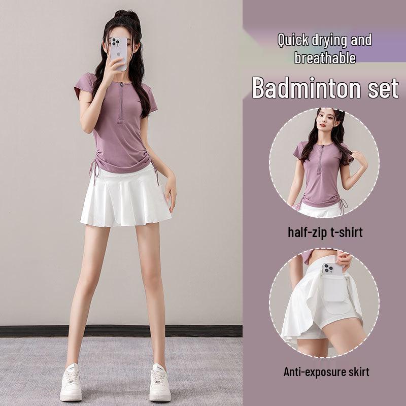 Damen-Tennis- und Sportbekleidung Sommer 2025: Badminton-T-Shirt, Laufshirt, Yoga-Outfit, Fitness-Rock & -Hose